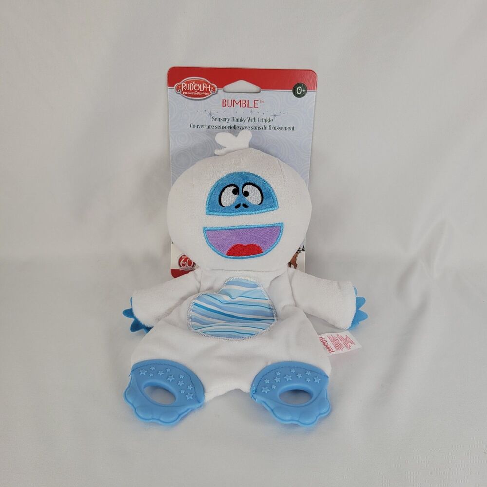 Bumble Plush Baby Sensory Blanky Crinkle Lovey Rudolph The Red Nosed Reindeer